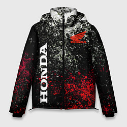 Куртка зимняя мужская Honda брызги красок, цвет: 3D-красный