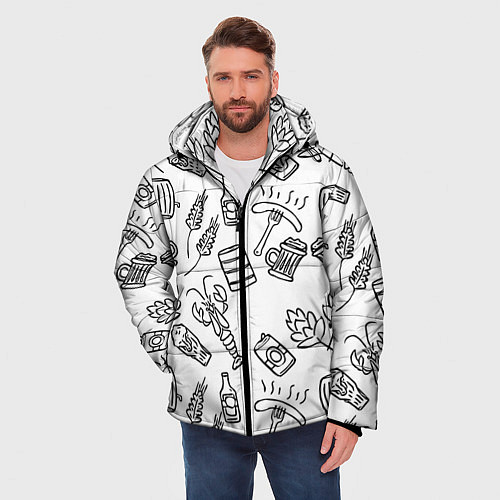 Мужская зимняя куртка Для любителя бани / 3D-Черный – фото 3