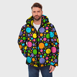 Куртка зимняя мужская Радужный горошек, цвет: 3D-светло-серый — фото 2