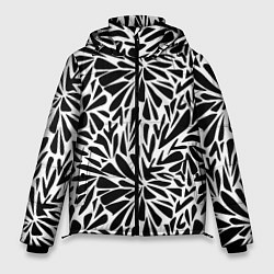 Куртка зимняя мужская Черно белый абстрактный узор, цвет: 3D-светло-серый