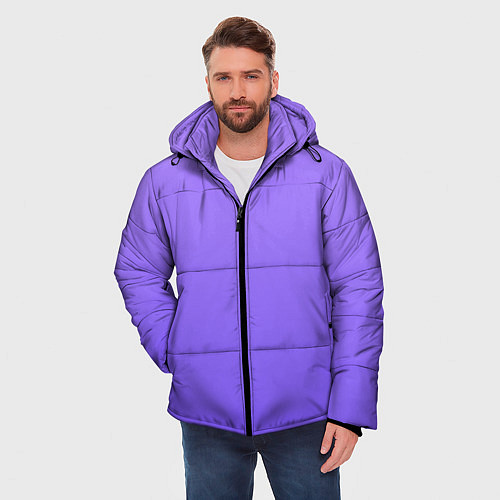 Мужская зимняя куртка Красивый фиолетовый светлый градиент / 3D-Черный – фото 3