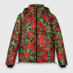 Мужская зимняя куртка Букет алых роз
