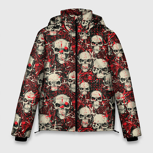 Мужская зимняя куртка Кровавые Черепа Skulls / 3D-Красный – фото 1