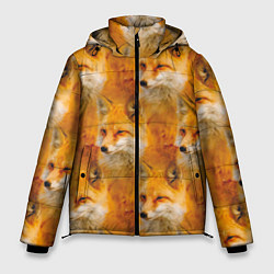 Куртка зимняя мужская Рыжая лисица - паттерн, цвет: 3D-черный