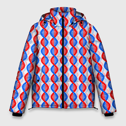 Мужская зимняя куртка Спирали ДНК / 3D-Светло-серый – фото 1