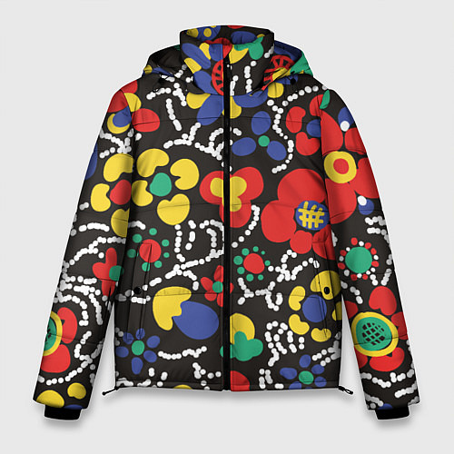 Мужская зимняя куртка Узор Цветочный сон / 3D-Красный – фото 1