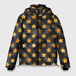 Мужская зимняя куртка Золотые звезды на черном