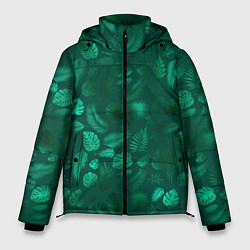 Мужская зимняя куртка Яркие зеленые листья