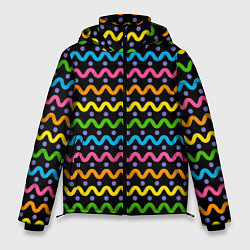 Мужская зимняя куртка Разноцветные волнистые линии