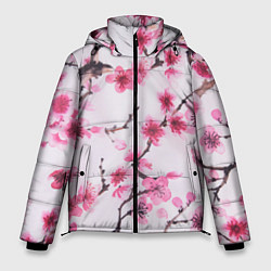Куртка зимняя мужская Мазки весны, цвет: 3D-светло-серый