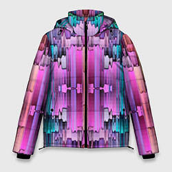 Куртка зимняя мужская Калейдоскоп абстракции, цвет: 3D-светло-серый