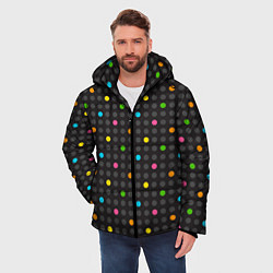 Куртка зимняя мужская Разноцветные точки, цвет: 3D-светло-серый — фото 2