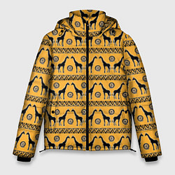 Куртка зимняя мужская Жирафы Сафари, цвет: 3D-красный