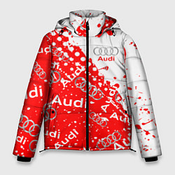 Куртка зимняя мужская АУДИ Autosport брызги Паттерн, цвет: 3D-черный