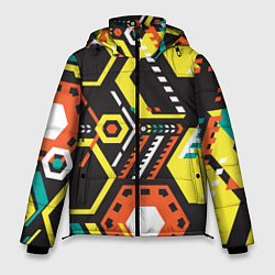 Куртка зимняя мужская Schematic abstraction, цвет: 3D-черный