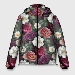 Мужская зимняя куртка Bouquet of flowers pattern