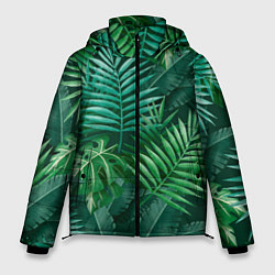 Мужская зимняя куртка Tropical plants pattern
