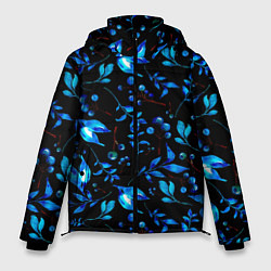Мужская зимняя куртка Ночные синие листья