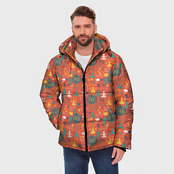 Куртка зимняя мужская Мне Нравится Йога, цвет: 3D-красный — фото 2