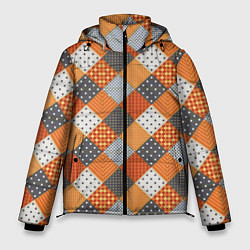 Куртка зимняя мужская Имитация полотна из лоскутков, цвет: 3D-светло-серый
