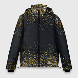 Куртка зимняя мужская Золотые блестки на темном фоне Сияющий глиттер, бл, цвет: 3D-черный