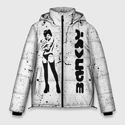 Куртка зимняя мужская Banksy - Бэнкси девушка с мишкой, цвет: 3D-светло-серый
