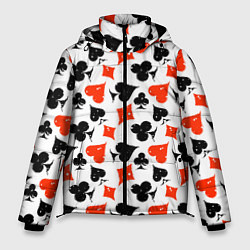 Куртка зимняя мужская Пика, Черва, Крестя, Бубна, цвет: 3D-черный