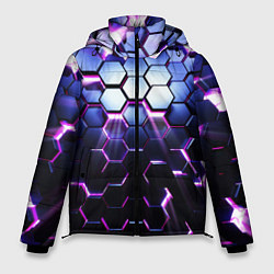 Куртка зимняя мужская Соты - 3d, цвет: 3D-черный
