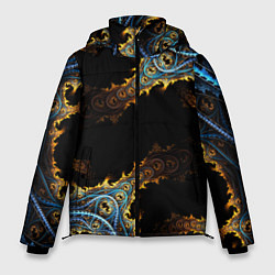 Мужская зимняя куртка Огненные фракталы 3d