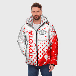 Куртка зимняя мужская Toyota брызги, цвет: 3D-красный — фото 2