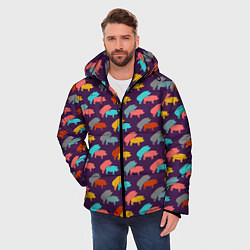 Куртка зимняя мужская Свиньи 18, цвет: 3D-светло-серый — фото 2