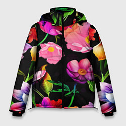 Мужская зимняя куртка Цветочный узор Floral pattern