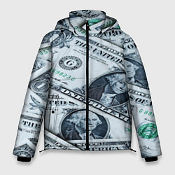 Куртка зимняя мужская Доллары с Вашингтоном, цвет: 3D-черный