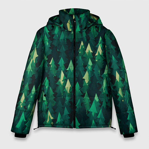 Мужская зимняя куртка Еловый лес spruce forest / 3D-Красный – фото 1