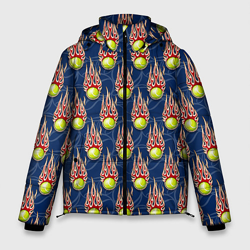 Мужская зимняя куртка Теннисные мячики в огне / 3D-Красный – фото 1