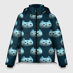 Мужская зимняя куртка Мордочки котов с эффектом 3d Паттерн