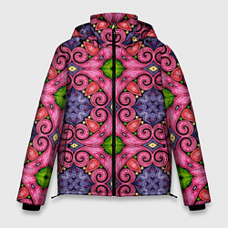 Куртка зимняя мужская Калейдоскоп 3D, цвет: 3D-красный
