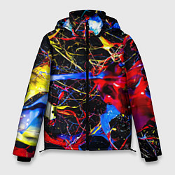 Куртка зимняя мужская Импрессионизм Vanguard neon pattern, цвет: 3D-черный