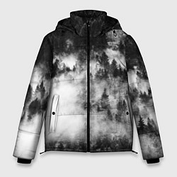 Куртка зимняя мужская Мрачный лес - туман, цвет: 3D-черный