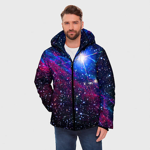 Мужская зимняя куртка Открытый космос Star Neon / 3D-Черный – фото 3