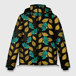 Мужская зимняя куртка Золотые и зеленые листья