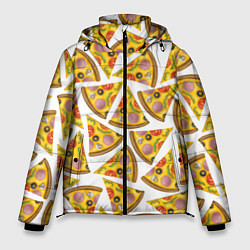 Куртка зимняя мужская Кусочки вкусной пиццы, цвет: 3D-светло-серый