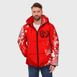 Куртка зимняя мужская СССР - КУЛАК Брызги, цвет: 3D-красный — фото 2