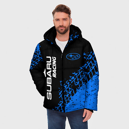 Мужская зимняя куртка СУБАРУ Racing Следы / 3D-Черный – фото 3