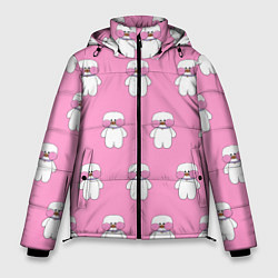 Куртка зимняя мужская ЛАЛАФАНФАН на розовом фоне, цвет: 3D-светло-серый