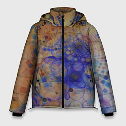 Куртка зимняя мужская Круги, фракталы, цвет: 3D-светло-серый