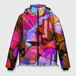 Мужская зимняя куртка Красочный летний цветочный паттерн Summer color pa