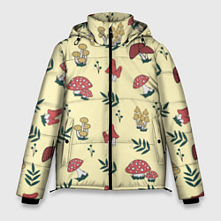 Куртка зимняя мужская Mushroom, грибы- грибочки, цвет: 3D-черный