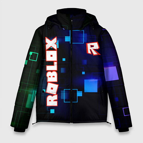 Мужская зимняя куртка ROBLOX неоновые кубики / 3D-Красный – фото 1