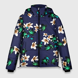 Куртка зимняя мужская Цветы Узор Дицы, цвет: 3D-черный